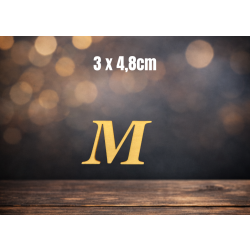 Litera M 3cm, czcionka Georgia kursywa, sklejka 3mm